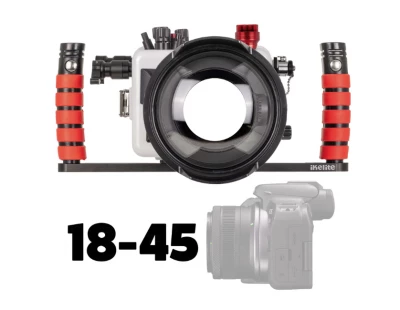 Bo�tier sous-marin 200DLM/D pour Canon EOS R10 avec objectifs 18-45 mm et 10-18 mm [Mise � jour fibre optique]