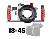 Bo&icirc;tier sous-marin 200DLM/D pour Canon EOS R10 avec objectifs 18-45 mm et 10-18 mm [Mise &agrave; jour fibre optique]