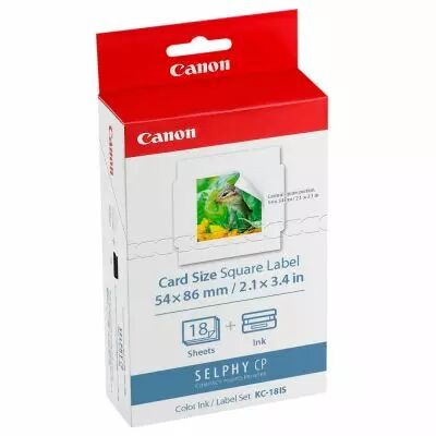 CANON KC-18IS Kit encre + 18 autocollants carr�s 5x5 cm pour imprimantes SELPHY CP