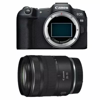 Canon R8 avec zoom Canon RF 28-70 mm f/2,8 IS STM