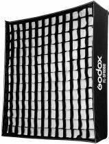 Cette bo&icirc;te &agrave; lumi&egrave;re avec grille pour panneau LED flexible de Godox s\'adapte directement au FL150S sur le support de montage en