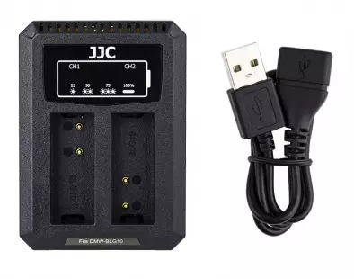 Chargeur USB pour 2 batteries BLG10 JJC