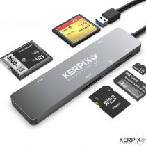 Kerpix Lecteur de cartes 5 en 1 SD, CF, Cfast, MS, TF4