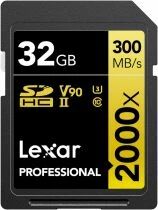 LEXAR Carte m&eacute;moire 32 Go 2000x SDXC 300 Mo/s Classe 10 UHSU3