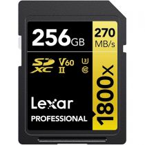 LEXAR PRO SD UHS-II 1800X 256GB CLASS 10 U3 (jusqu\'à 270MB/S en lecture)