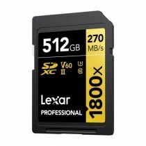 LEXAR PRO SD UHS-II 1800X 512GB CLASS 10 U3 (jusqu\'&agrave; 270MB/S en lecture)