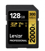 LEXAR PRO SD UHS-II 2000X 128GB CLASS 10 U3 (jusqu\'à 300MB/S en lecture et 260MB/S en écriture) 