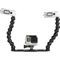 Light and Motion platine action Gopro avec bras flexibles