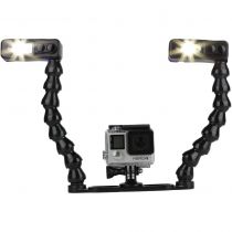 Light and Motion platine action Gopro avec bras flexibles