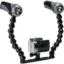 Light and Motion platine action Gopro avec bras flexibles