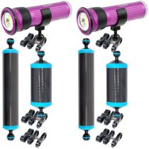 Pack de 2 Keldan 18 000 lumens avec bras flotteur Nauticam