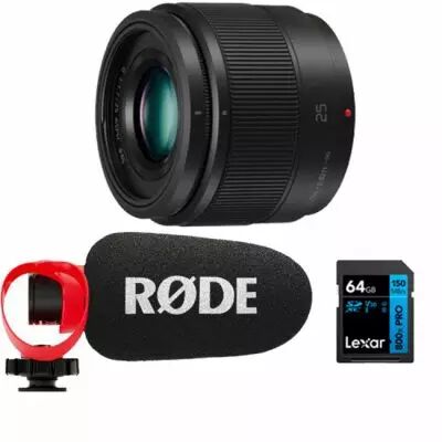 Pack Lumix 25mm  f/1,7 et micro Rode micro II
