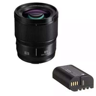 PANASONIC LUMIX PACK Optique L 85 mm f/1,8 S + Batterie DMW-BLK22