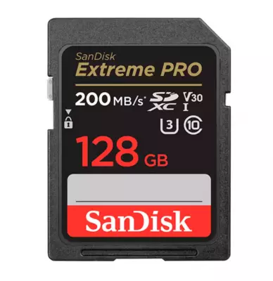 SANDISK SD EXTREME PRO 128GB (jusqu\'� 200MB/S en lecture et 90MB/S en �criture)