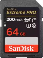 SANDISK SD EXTREME PRO 64GB (jusqu\'à 200MB/S en lecture et 90MB/S en écriture)